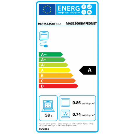 BERTAZZONI MAS126G2ENET Κουζίνα Ηλεκτική με Εστίες Αερίου και grill Teppanyaki 120cm Μαύρο